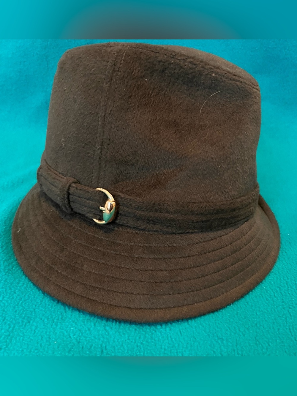 San Diego Hat Co Classic Brown Bucket Hat with Buckle Accent and Turned Up Brim